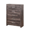 Chest with Rough Hewn Saw Texture and Panel Base, Rustic Gray