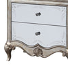 Nightstand with Mirror Front and Molded Trim Antique Silver BM251273