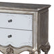Nightstand with Mirror Front and Molded Trim Antique Silver BM251273