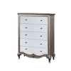 Chest with Mirror Front and Molded Trim, Antique Silver