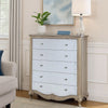 Chest with Mirror Front and Molded Trim, Antique Silver