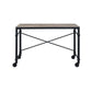 Writing Desk with Casters and Nail Accents, Black By Casagear Home