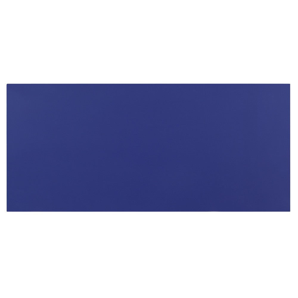 Writing Desk with X Base and 1 Center Drawer Blue By Casagear Home BM251326