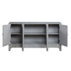 Console Table with 4 Glass Doors and Geometric Front Gray BM251334
