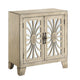 Vivian Console Table | 2 Glass Doors | Floral Motif | Antique White