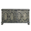 Console Table with 4 Doors and Bun Feet Rustic Gray BM251337