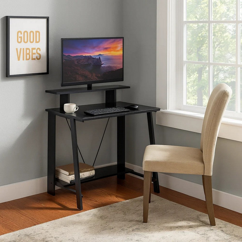 Writing Desk with V Shaped Frame, Black