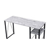 Writing Desk with Rustic Wood Finish Antique White and Black BM251354
