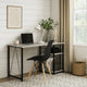 Writing Desk with Rustic Wood Finish, Antique White and Black