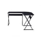 Writing Desk with L Shaped Top and S-Shaped Base , Black By Casagear Home