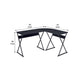 Writing Desk with L Shaped Top and S-Shaped Base , Black By Casagear Home