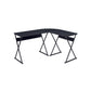 Writing Desk with L Shaped Top and S-Shaped Base , Black By Casagear Home