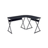 Writing Desk with L Shaped Top and S-Shaped Base , Black By Casagear Home