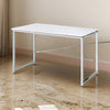 Nova Writing Desk | X-Bar Base | Chrome Finish | White