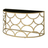 Console Table with Half Moon Geometric Metal Frame, Gold and Black