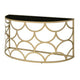 Console Table with Half Moon Geometric Metal Frame, Gold and Black