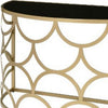 Console Table with Half Moon Geometric Metal Frame Gold and Black BM251369