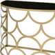 Console Table with Half Moon Geometric Metal Frame Gold and Black BM251369