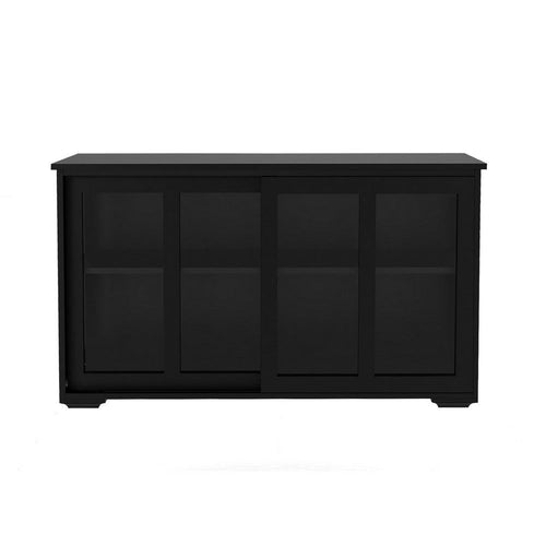 Arlo Server | 2 Glass Sliding Doors | 1 Shelf | Dark Brown