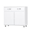 Server with 2 Door Storage and 1 Drawer White By Casagear Home BM252277