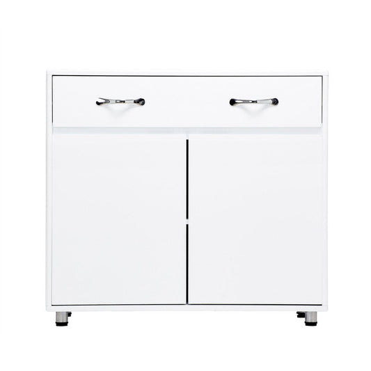 Server with 2 Door Storage and 1 Drawer, White By Casagear Home