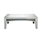 Coffee Table with Mirror Trim and Faux Stone Inlays Silver By Casagear Home BM252329