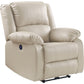 Leatherette Power Recliner Sofa with Pillow Top Armrests, Beige By Casagear Home