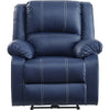 Leatherette Power Recliner Sofa with Pillow Top Armrests Blue By Casagear Home BM252365