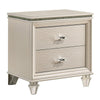 Vivian Nightstand | 2 Drawers | Acrylic Legs | Pearl White