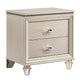 Vivian Nightstand | 2 Drawers | Acrylic Legs | Pearl White