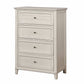 Chest with 4 Drawers and Metal Pulls, Antique White By Casagear Home