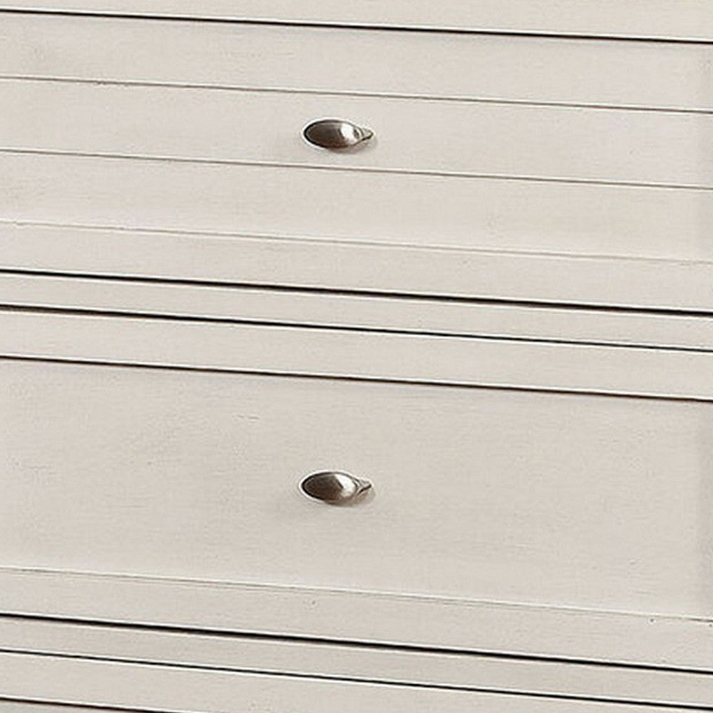 Chest with 4 Drawers and Metal Pulls Antique White By Casagear Home BM252422