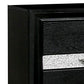 Nightstand with Silver Trim Accent and 1 Jewelry Drawer Black By Casagear Home BM252506