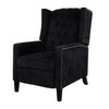 Preston Recliner Chair | Button Tufted | Pushback Arms | Black