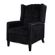 Preston Recliner Chair | Button Tufted | Pushback Arms | Black