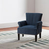Accent Chair with Fabric Upholstery and Channel Tufting, Navy Blue By Casagear Home