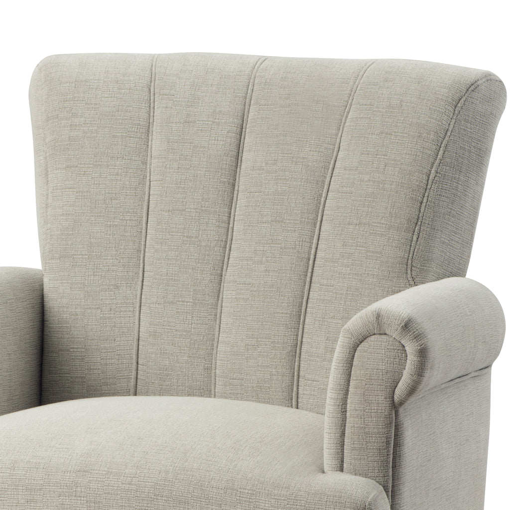 Luxe Accent Chair | Channel Tufting | Fabric Upholstery | Cream