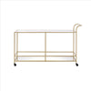 Serving Cart with 2 Tier Design and Metal Frame Gold BM252696