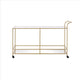 Serving Cart with 2 Tier Design and Metal Frame Gold BM252696
