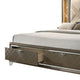 Full Bed with 2 Drawers and Padded Headboard Brown BM252712