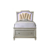 Full Bed with 1 Drawer and Padded Headboard Champagne Gold BM252717