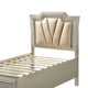 Full Bed with 1 Drawer and Padded Headboard Champagne Gold BM252717