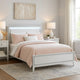 Queen Bed with LED Headboard and Shimmering Trim, White