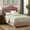 Full Bed with Button Tufted Arched Headboard, Pink