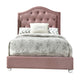 Full Bed with Button Tufted Arched Headboard, Pink
