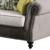 Loveseat with Rolled Arms and 4 Accent Pillows Gray BM252885