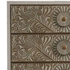 Chest with Polyresin Floral Design Ivory By Casagear Home BM252999