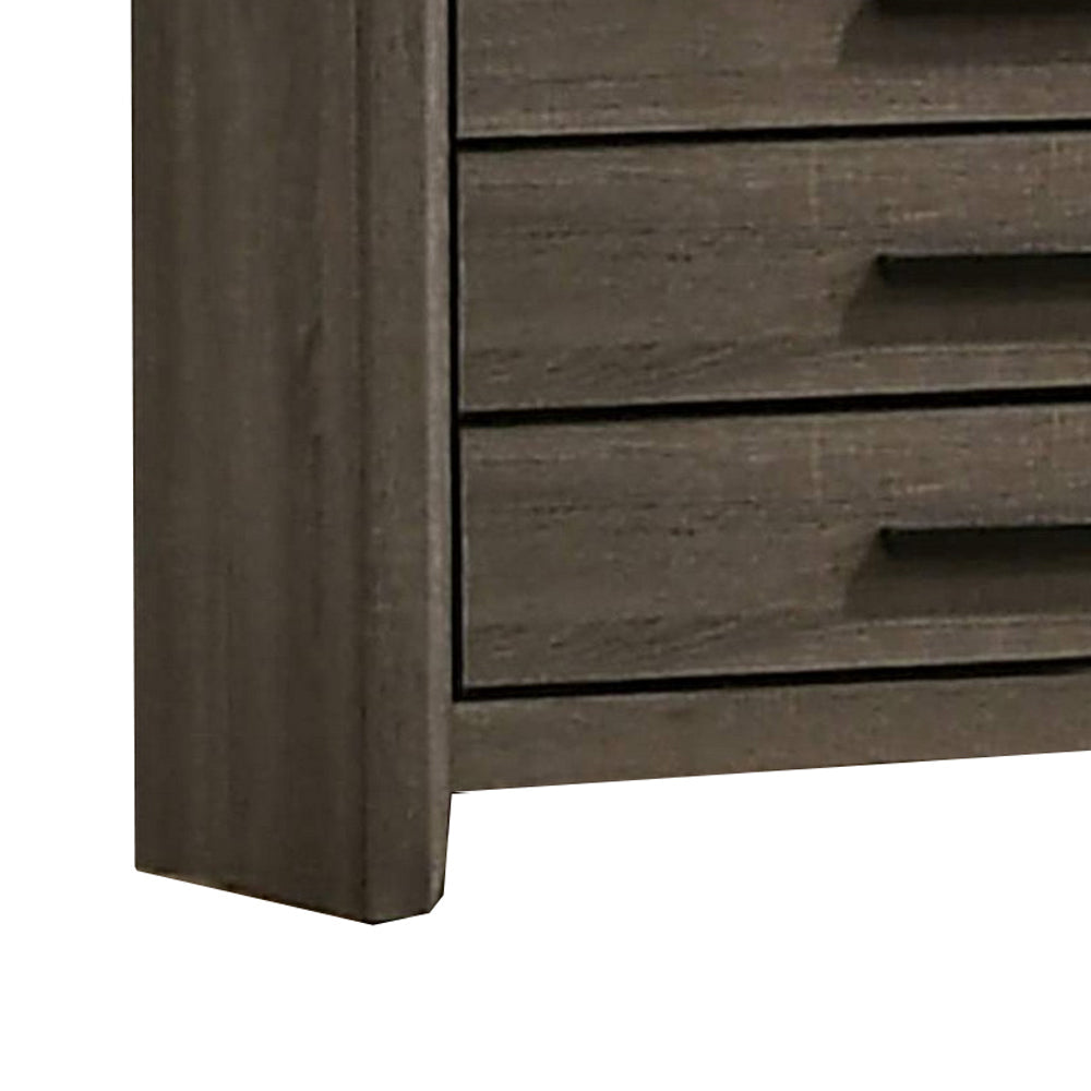 Chest with Black Rectangular Pulls Gray By Casagear Home BM253014