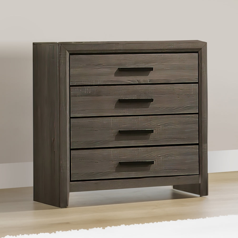 Chest with Black Rectangular Pulls, Gray By Casagear Home