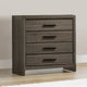 Dorian Tall Dresser Chest | Black Rectangular Pull Handles | Gray